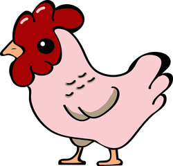 hen, chicken bird illustration isolated on white background. Concept for logo. cards, print