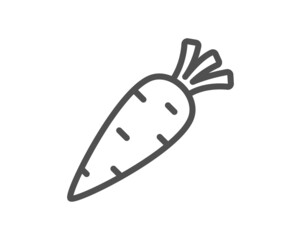 Carrot line icon. Vegetable food sign. Diet nutrition symbol. Quality design element. Line style carrot icon. Editable stroke. Vector