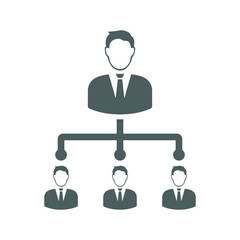 hierarchy, leader icon. Gray vector graphics.