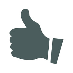 like, rate, thumbs up icon. Gray vector graphics.