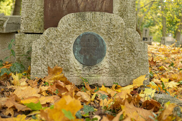tablica upamiętniająca na starym cmentarzu - obrazy, fototapety, plakaty
