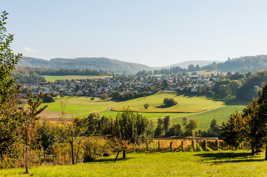 Aesch, Klus, Weinberge, Rebbergweg, Pfeffingen, Birseck, Baselland, Wanderweg, Landwirtschaft, Herbst, Herbstfarben, Schweiz, Nordwestschweiz