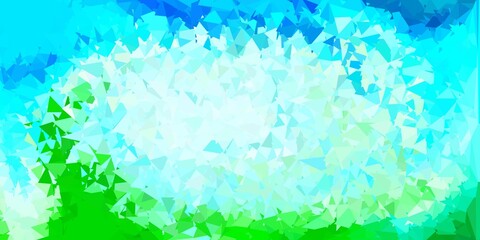 Fototapeta na wymiar Light blue, green vector triangle mosaic background.