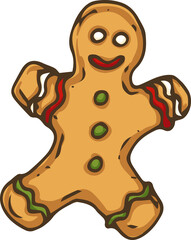 Gingerbread Man Isolated on a White