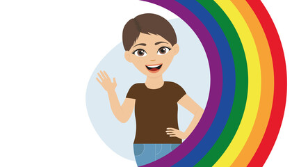 Pride - Happy woman waving