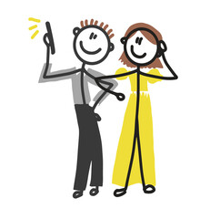 selfies, funny cartoon characters being photographed