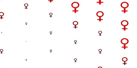Light Red vector pattern with feminism elements.