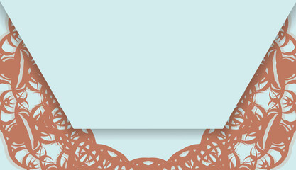 Aquamarine background with vintage coral pattern for design under your text