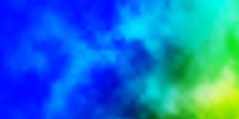 Light Blue, Green vector texture with cloudy sky.