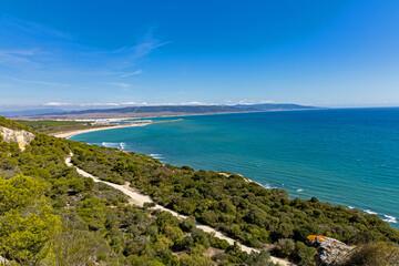 view of the atlantic coast near Barbate in Andalusia - obrazy, fototapety, plakaty