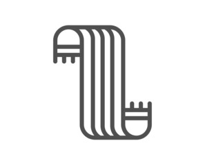 Scarf line icon. Neckwear accessory sign. Fabric neck worn symbol. Quality design element. Line style scarf icon. Editable stroke. Vector