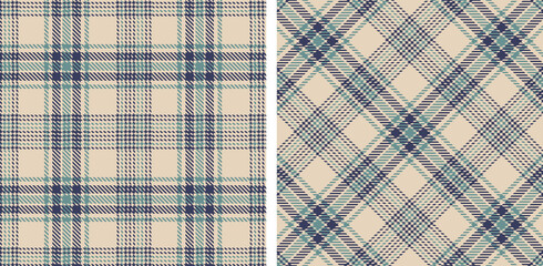 Seamless plaid pattern background set.