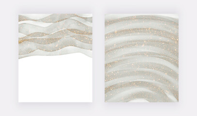Grey watercolor with glitter luxury backgrounds
