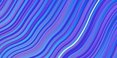 Light Pink, Blue vector background with curves.