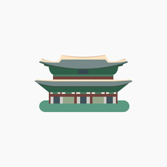 Gyeongbokgung Palace. Flat illustration.