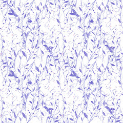 Seamless floral pattern with foliage