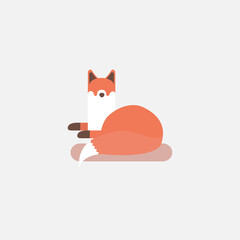 Red fox. Flat illustration.