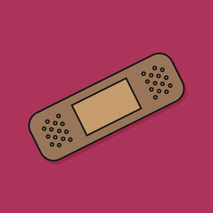 illustration of adhesive plaster on a pink background