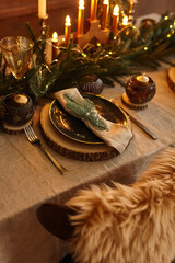 Christmas Table Setting for Holiday Decorations indoor