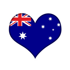 creative chrome heart with Australian flag