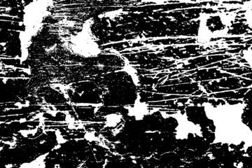 Black and white grunge texture. Abstract dirt stains, scratches, chips. Worn Surface pattern