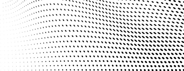 The halftone texture is monochrome. Chaotic waves of black dots on a white background