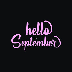  Hello September Lettering typography design