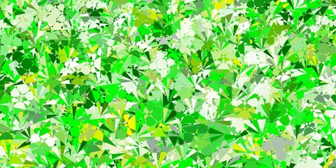 Light Green, Yellow vector background with triangles.