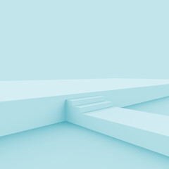 Fototapeta premium Abstract 3d blue cube and box podium minimal scene studio background.