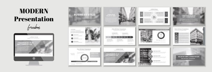 Plakat Set of business plan presentation template. Social media pack. Easy use in modern blog posts or Editable simple info banner, trendy book. For app, digital display style. Bright web flyer work. a4. ppt