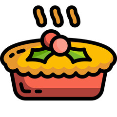 apple pie line icon