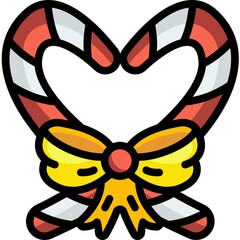 candy cane line icon