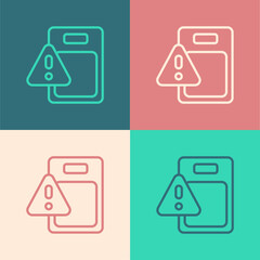 Pop art line Global economic crisis icon isolated on color background. World finance crisis. Vector