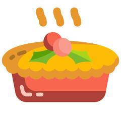 apple pie flat icon