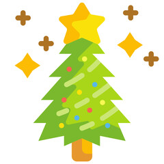 christmas tree flat icon