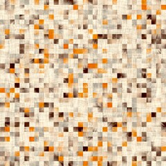 Seamless square tile faux wall mosaic pattern for surface design and print. High quality illustration. Detailed ornate grid repeat swatch.