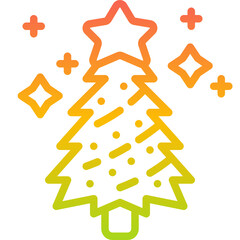 christmas tree gradient icon