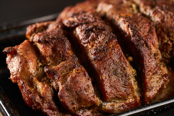 Juicy pork sirloin steak