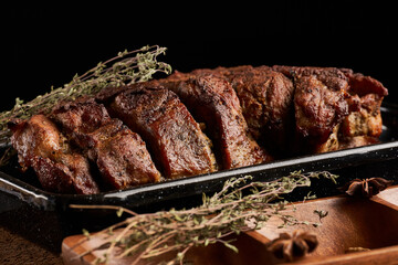 Juicy pork sirloin steak