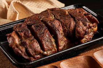 Juicy pork sirloin steak