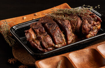 Juicy pork sirloin steak