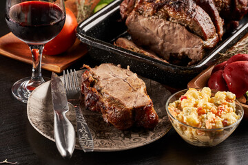 Juicy pork sirloin steak