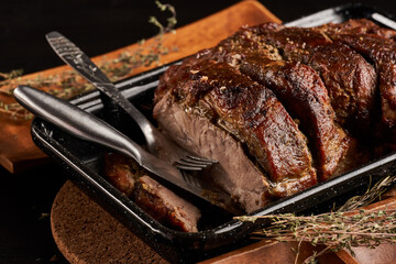 Juicy pork sirloin steak