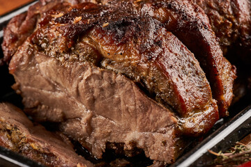 Juicy pork sirloin steak
