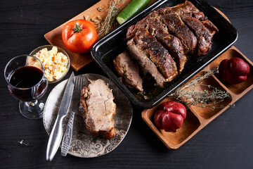 Juicy pork sirloin steak