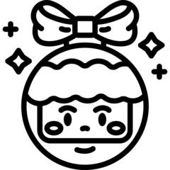 christmas ball line icon