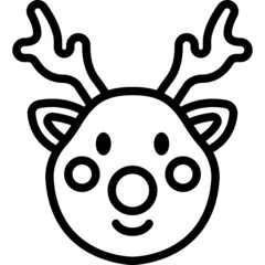 reindeer line icon