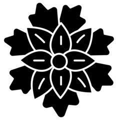 poinsettia solid icon