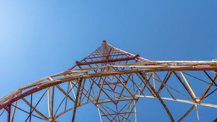 panoramic Shot of Radio Tower with blue sky