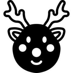 reindeer solid line icon